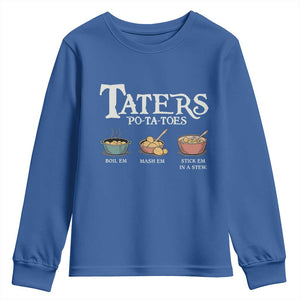 Taters Potatoes Youth Sweatshirt Funny Movie Fans Holiday Gift TS10 Royal Blue Print Your Wear