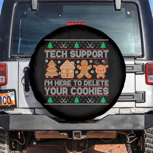Funny Christmas Tech Support Spare Tire Cover Computer Programmer Gift Here To Delete Cookies Ugly Xmas TS10 No hole Black Print Your Wear