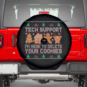 Funny Christmas Tech Support Spare Tire Cover Computer Programmer Gift Here To Delete Cookies Ugly Xmas TS10 Black Print Your Wear