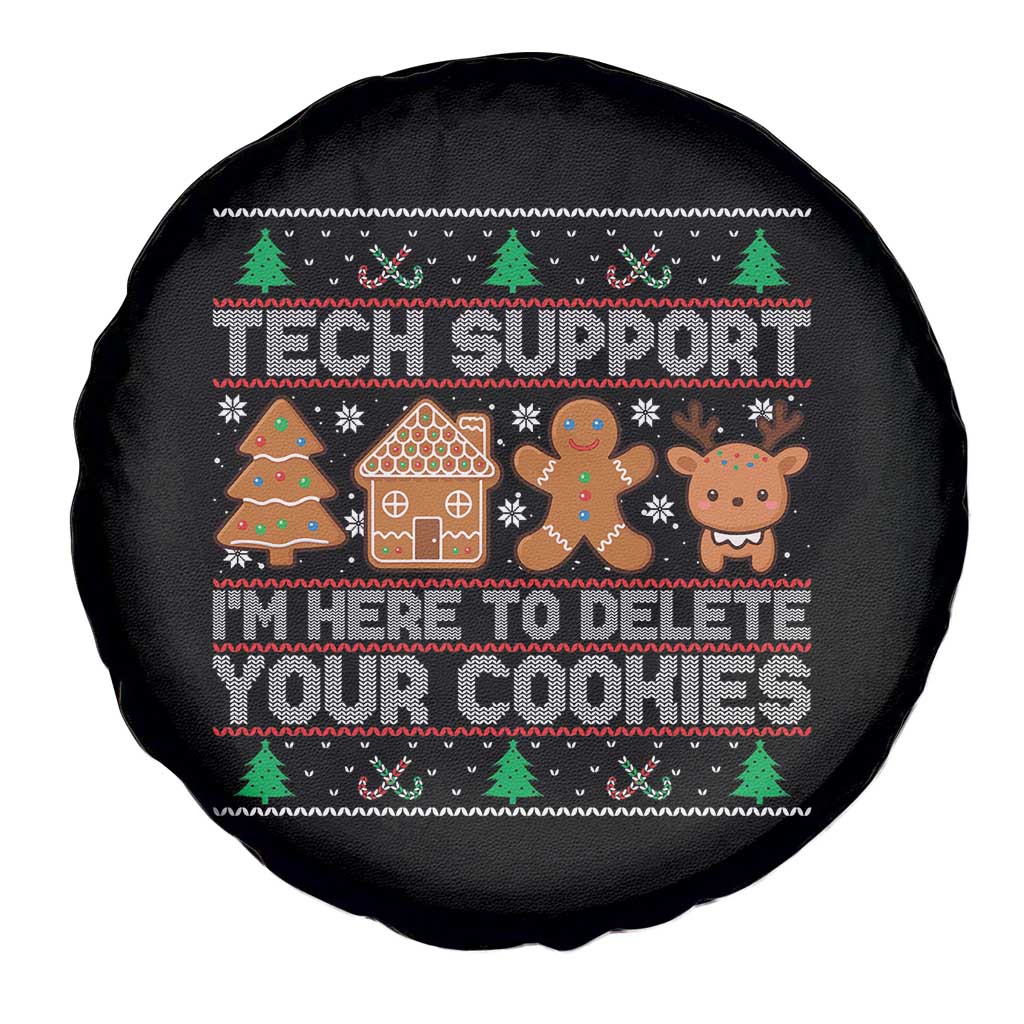 Funny Christmas Tech Support Spare Tire Cover Computer Programmer Gift Here To Delete Cookies Ugly Xmas TS10 Print Your Wear