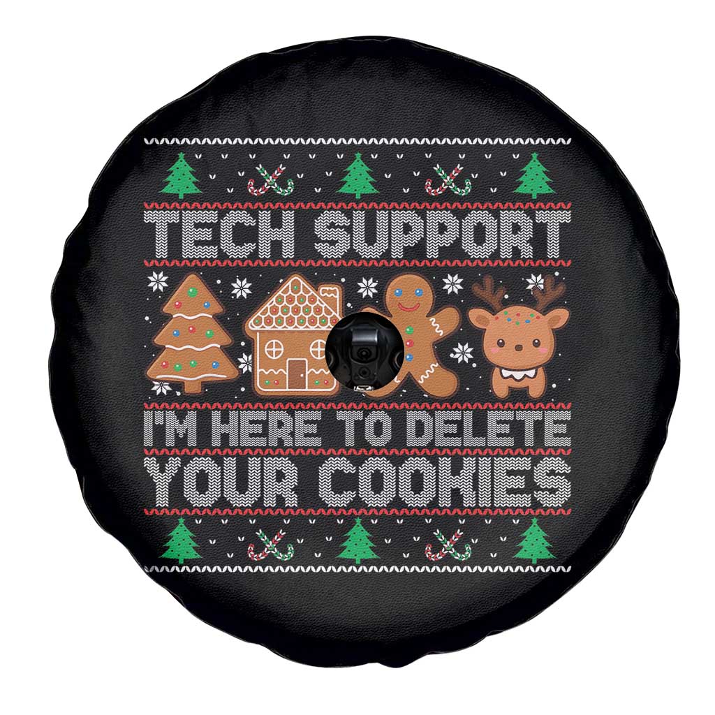 Funny Christmas Tech Support Spare Tire Cover Computer Programmer Gift Here To Delete Cookies Ugly Xmas TS10 Print Your Wear