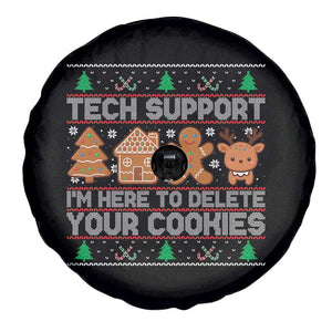 Funny Christmas Tech Support Spare Tire Cover Computer Programmer Gift Here To Delete Cookies Ugly Xmas TS10 Print Your Wear