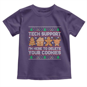 Funny Christmas Tech Support Toddler T Shirt Computer Programmer Gift Here To Delete Cookies Ugly Xmas TS10 Purple Print Your Wear