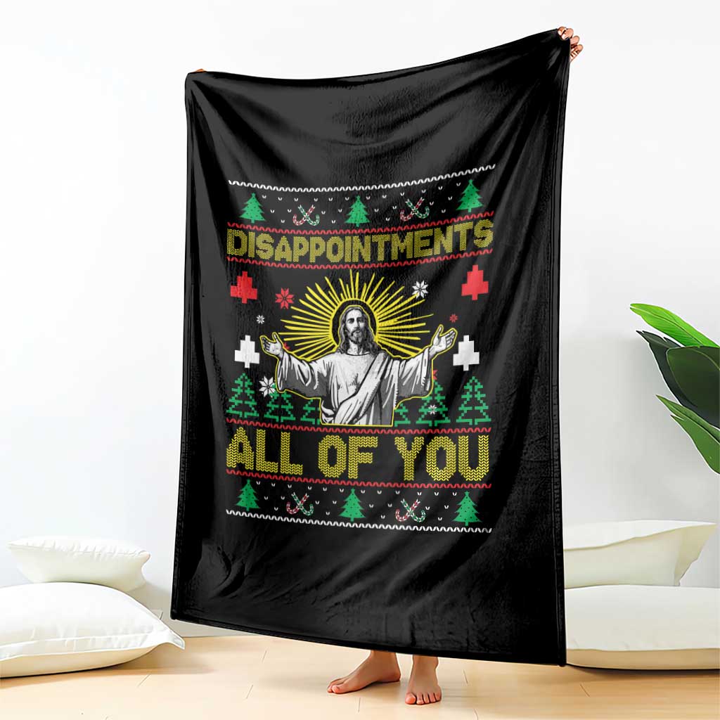 Funny Jesus Christmas Throw Blanket Disappointments All of You Jesus Ugly Xmas TS10 Print Your Wear