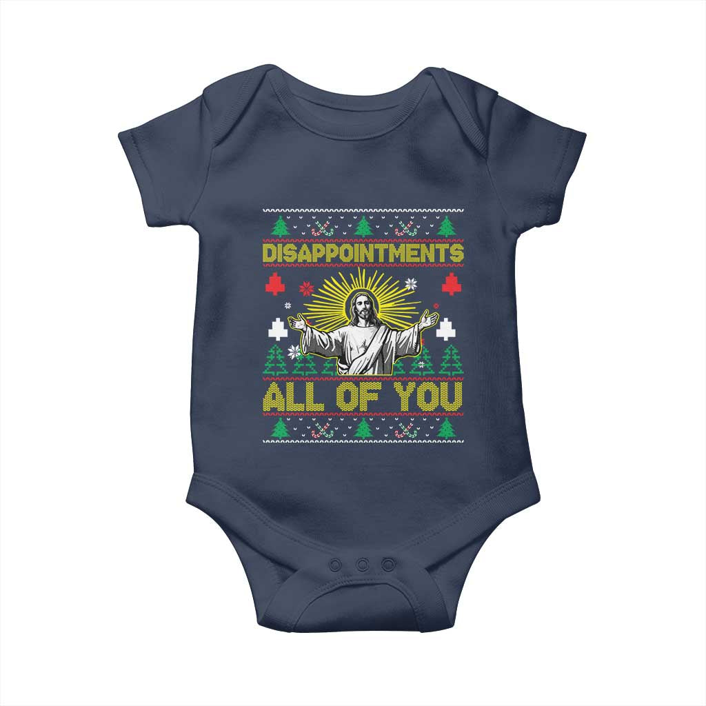 Funny Jesus Christmas Baby Onesie Disappointments All of You Jesus Ugly Xmas TS10 Navy Print Your Wear