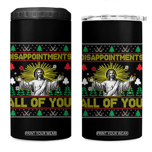 Funny Jesus Christmas 4 in 1 Can Cooler Tumbler Disappointments All of You Jesus Ugly Xmas TS10 One Size: 16 oz Black Print Your Wear