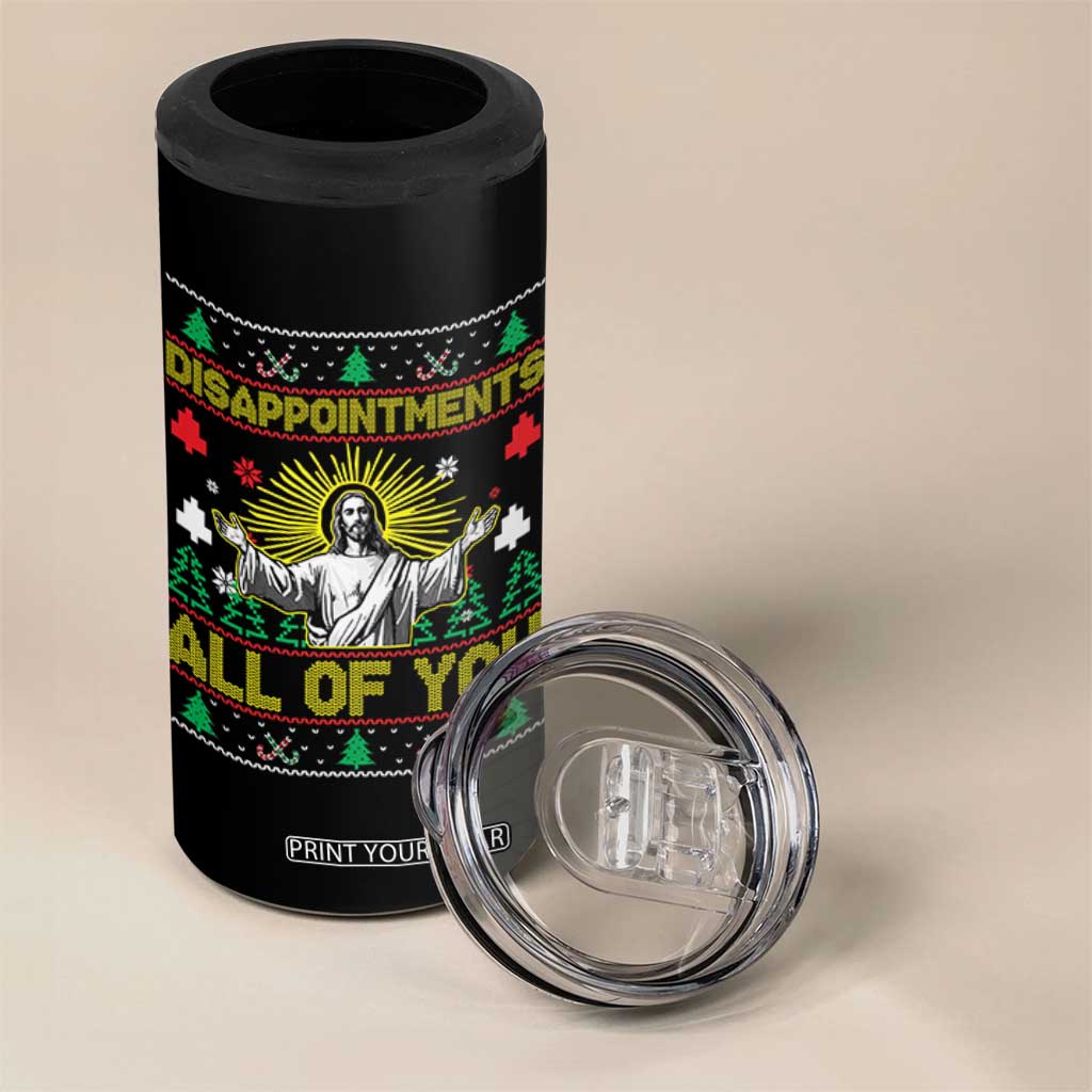 Funny Jesus Christmas 4 in 1 Can Cooler Tumbler Disappointments All of You Jesus Ugly Xmas TS10 Print Your Wear