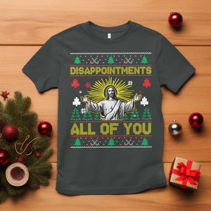 Funny Jesus Christmas T Shirt Disappointments All of You Jesus Ugly Xmas TS10 Dark Heather Print Your Wear