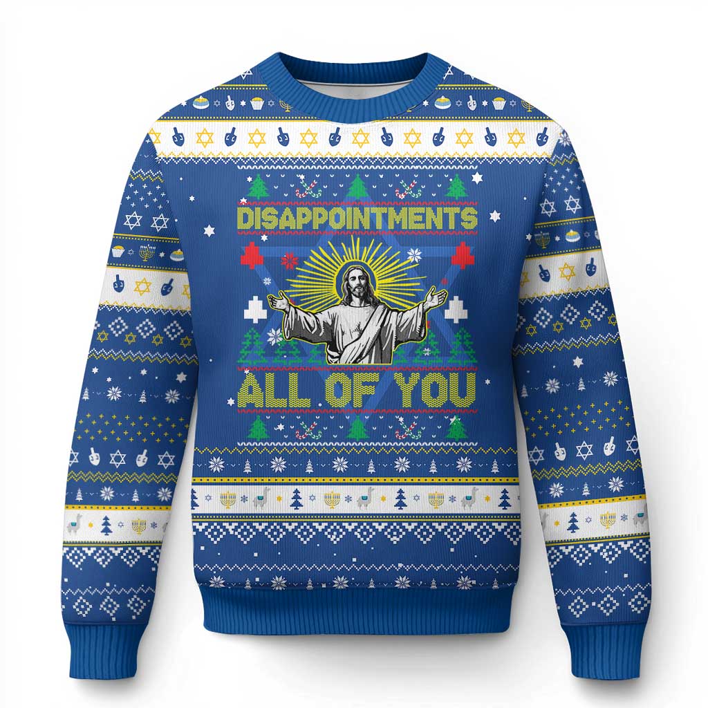 Funny Jesus Christmas Hanukkah Ugly Sweater Disappointments All of You Jesus Ugly Xmas TS10 Blue White Print Your Wear