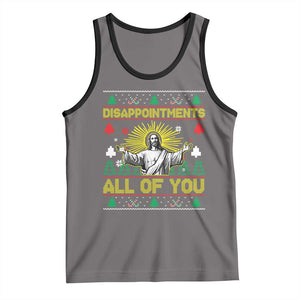 Funny Jesus Christmas Tank Top Disappointments All of You Jesus Ugly Xmas TS10 Deep Heather Black Print Your Wear