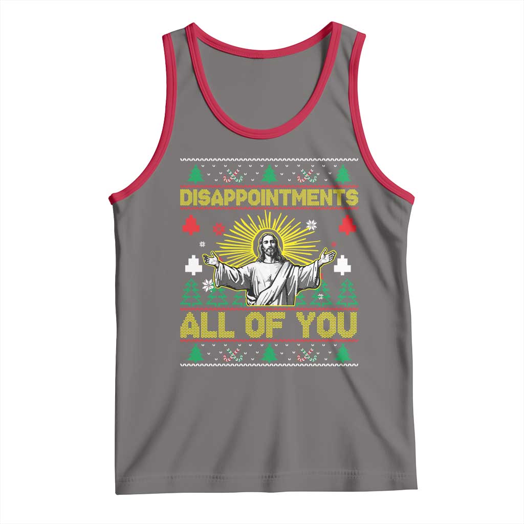 Funny Jesus Christmas Tank Top Disappointments All of You Jesus Ugly Xmas TS10 Deep Heather Red Print Your Wear