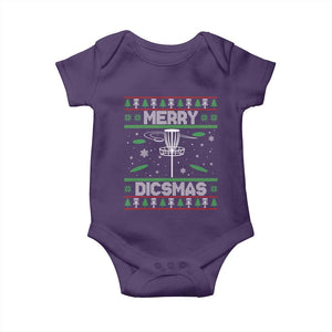 Disc Golf Christmas Baby Onesie Merry Discmas Ugly Xmas TS10 Purple Print Your Wear
