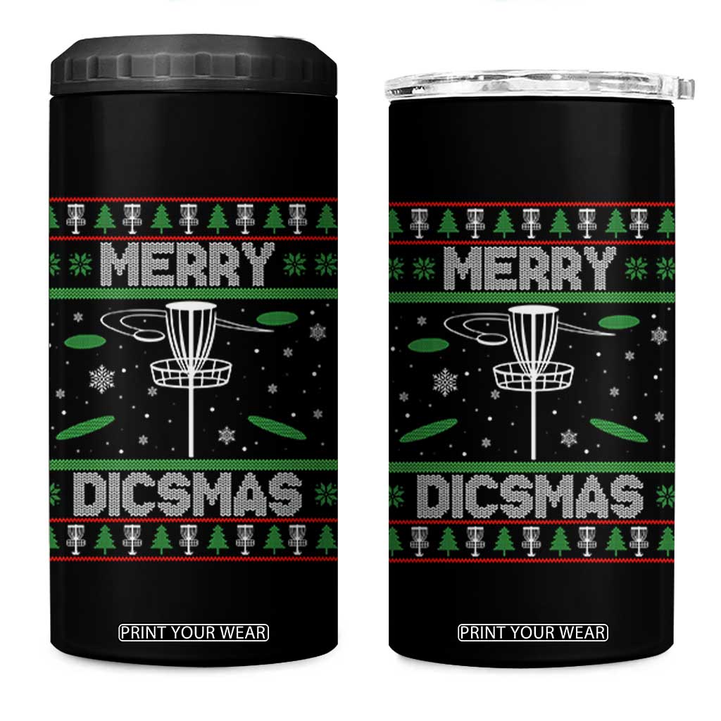 Disc Golf Christmas 4 in 1 Can Cooler Tumbler Merry Discmas Ugly Xmas TS10 One Size: 16 oz Black Print Your Wear