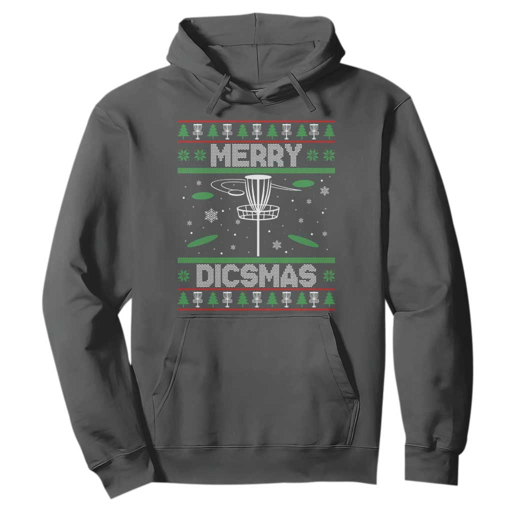 Disc Golf Christmas Hoodie Merry Discmas Ugly Xmas TS10 Dark Heather Print Your Wear