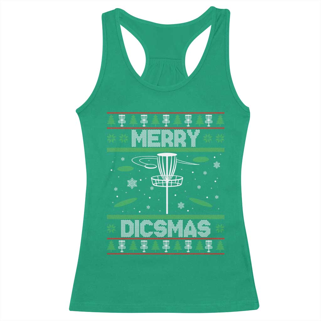 Disc Golf Christmas Racerback Tank Top Merry Discmas Ugly Xmas TS10 Irish Green Print Your Wear