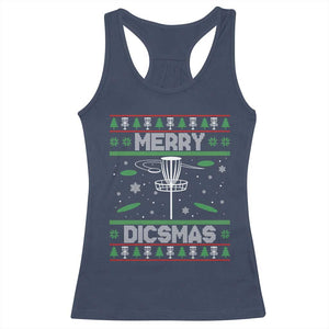 Disc Golf Christmas Racerback Tank Top Merry Discmas Ugly Xmas TS10 Navy Print Your Wear