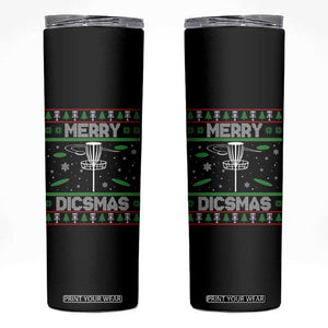 Disc Golf Christmas Skinny Tumbler Merry Discmas Ugly Xmas TS10 Black Print Your Wear