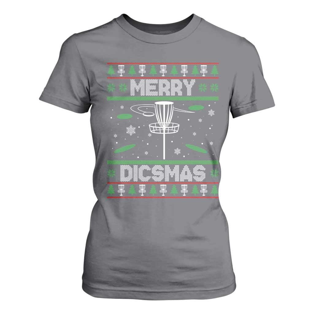 Disc Golf Christmas T Shirt For Women Merry Discmas Ugly Xmas TS10 Charcoal Print Your Wear