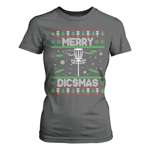 Disc Golf Christmas T Shirt For Women Merry Discmas Ugly Xmas TS10 Dark Heather Print Your Wear