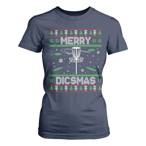 Disc Golf Christmas T Shirt For Women Merry Discmas Ugly Xmas TS10 Navy Print Your Wear