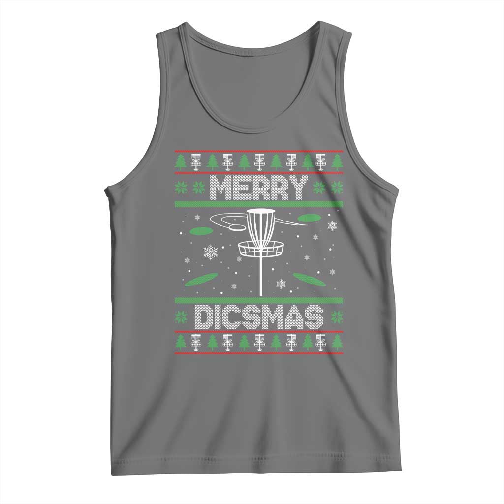 Disc Golf Christmas Tank Top Merry Discmas Ugly Xmas TS10 Black Heather Print Your Wear