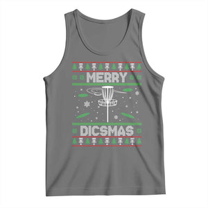 Disc Golf Christmas Tank Top Merry Discmas Ugly Xmas TS10 Black Heather Print Your Wear