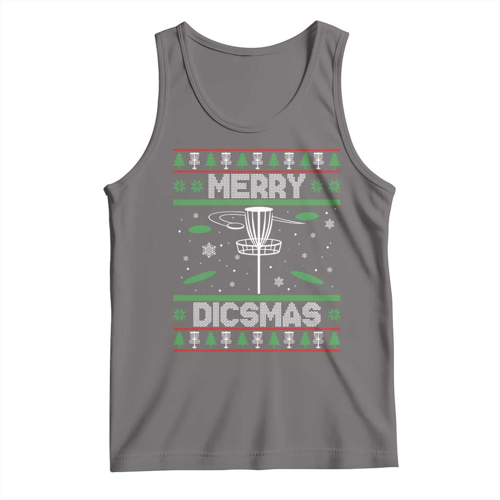 Disc Golf Christmas Tank Top Merry Discmas Ugly Xmas TS10 Deep Heather Print Your Wear