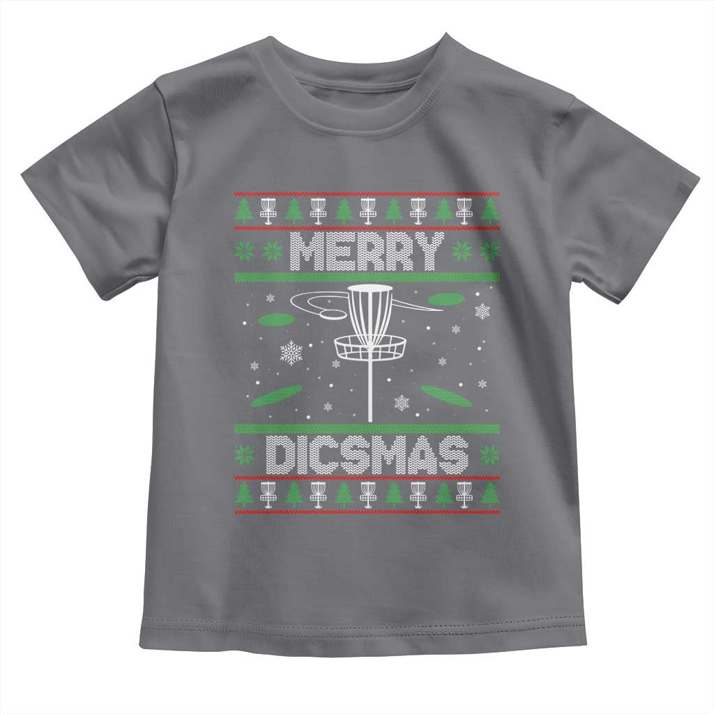 Disc Golf Christmas Toddler T Shirt Merry Discmas Ugly Xmas TS10 Charcoal Print Your Wear