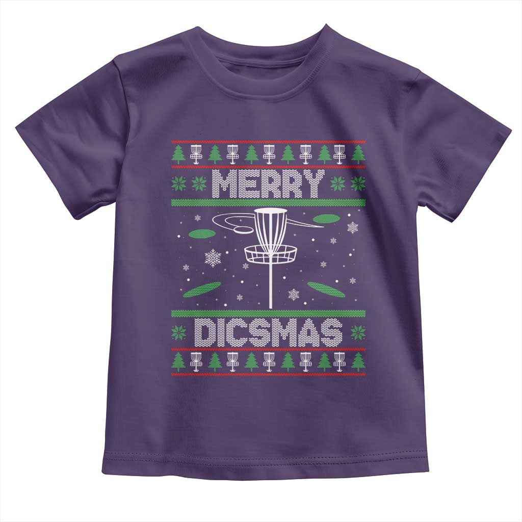 Disc Golf Christmas Toddler T Shirt Merry Discmas Ugly Xmas TS10 Purple Print Your Wear