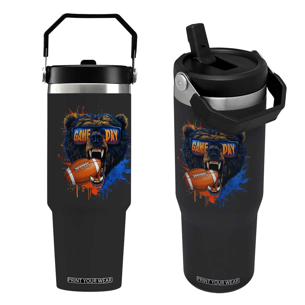 CFB Game Day Flip Straw Tumbler Vintage Watercolors Mascot Retro Fan Gift TS10 One Size: 30 oz Black Print Your Wear