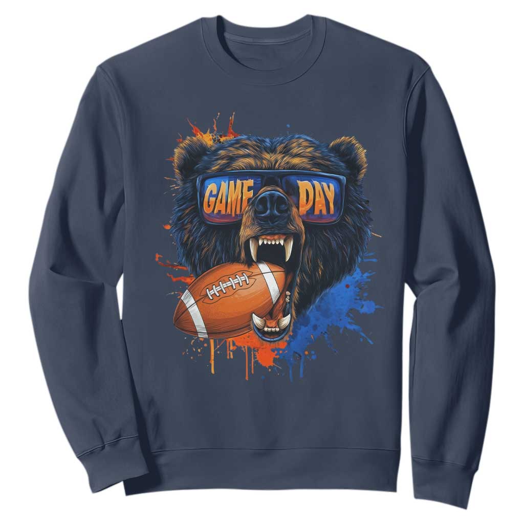 Bear Game Day Sweatshirt Vintage Watercolors Mascot Retro Fan Gift TS10 Navy Print Your Wear