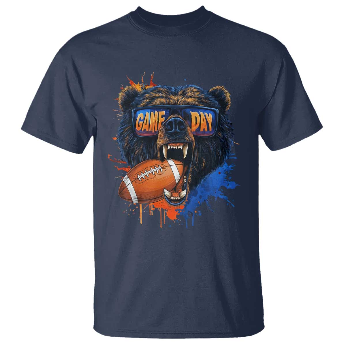 CFB Game Day T Shirt Vintage Watercolors Mascot Retro Fan Gift TS10 Navy Print Your Wear