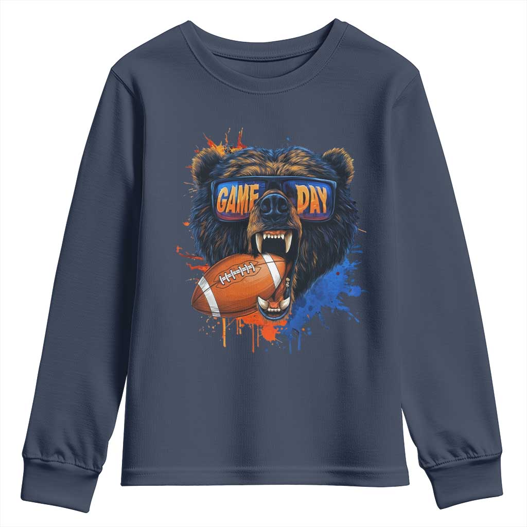 CFB Game Day Youth Sweatshirt Vintage Watercolors Mascot Retro Fan Gift TS10 Navy Print Your Wear
