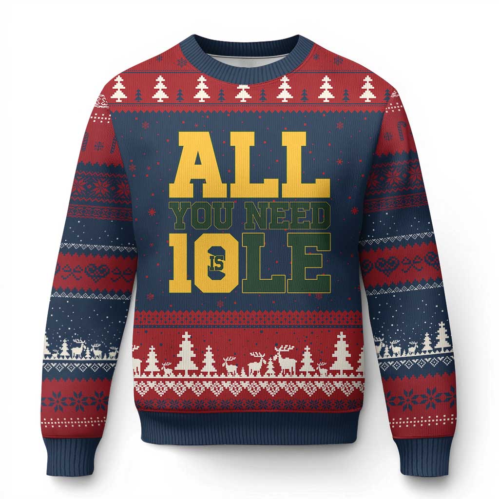All You Need is Love Ugly Christmas Sweater Retro Jordan GB Football Lover Fan Gift TS10 Navy Red Print Your Wear