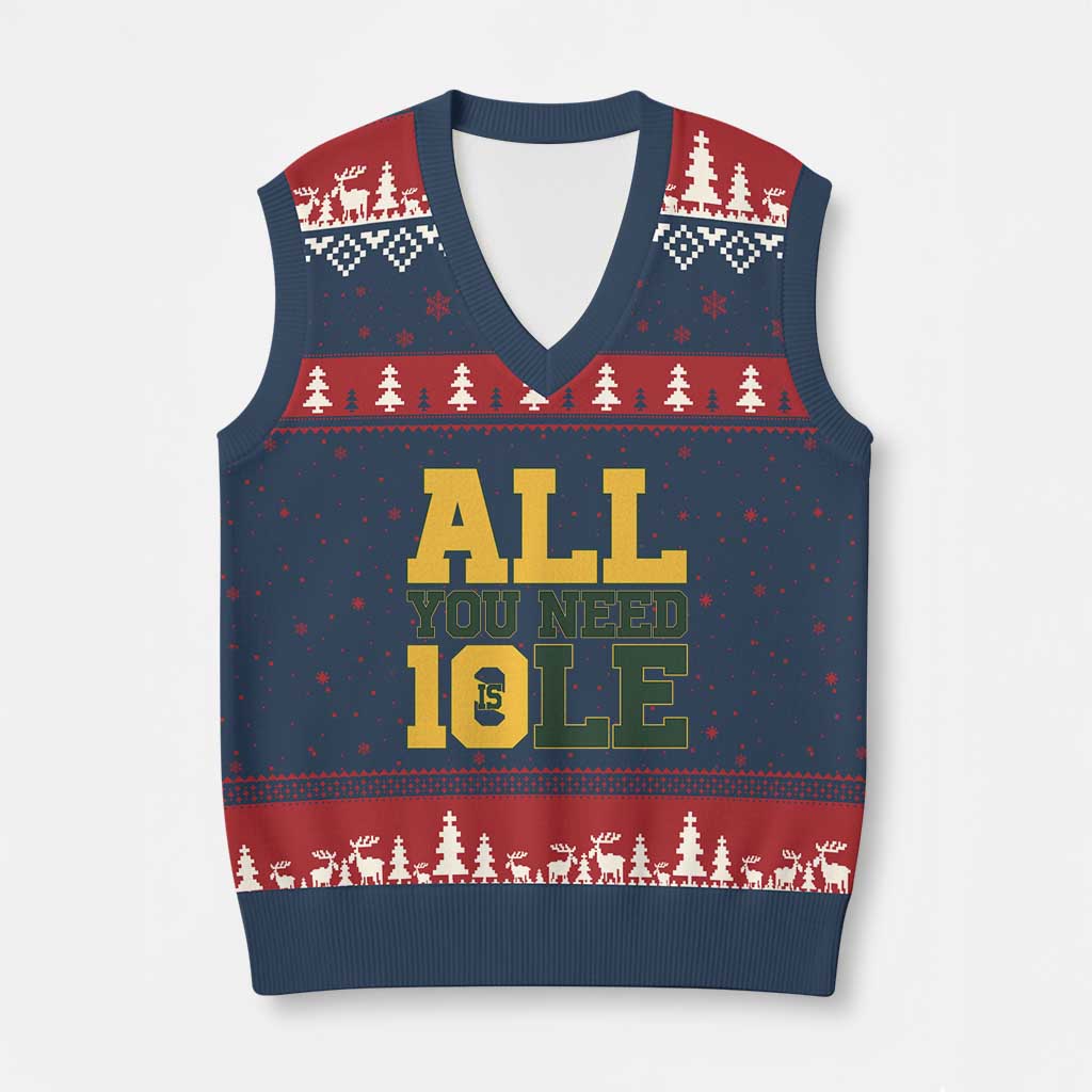 All You Need is Love V-Neck Knit Sweater Vest Retro Jordan GB Football Lover Fan Gift TS10 Navy Red Print Your Wear