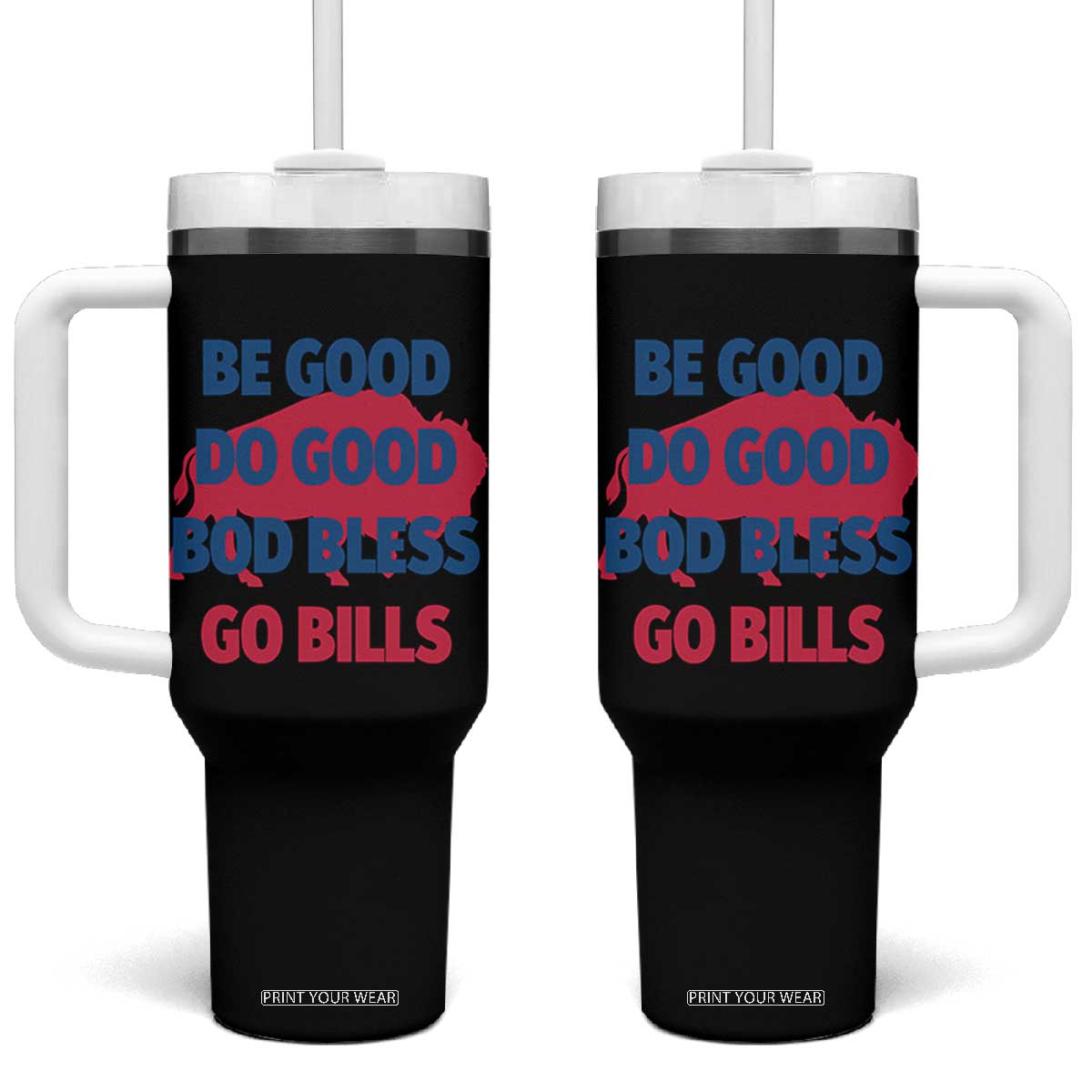 Football Lovers Tumbler With Handle Game Day Be Good Do Good God Bless Go BFB TS10 One Size: 40 oz Black Print Your Wear