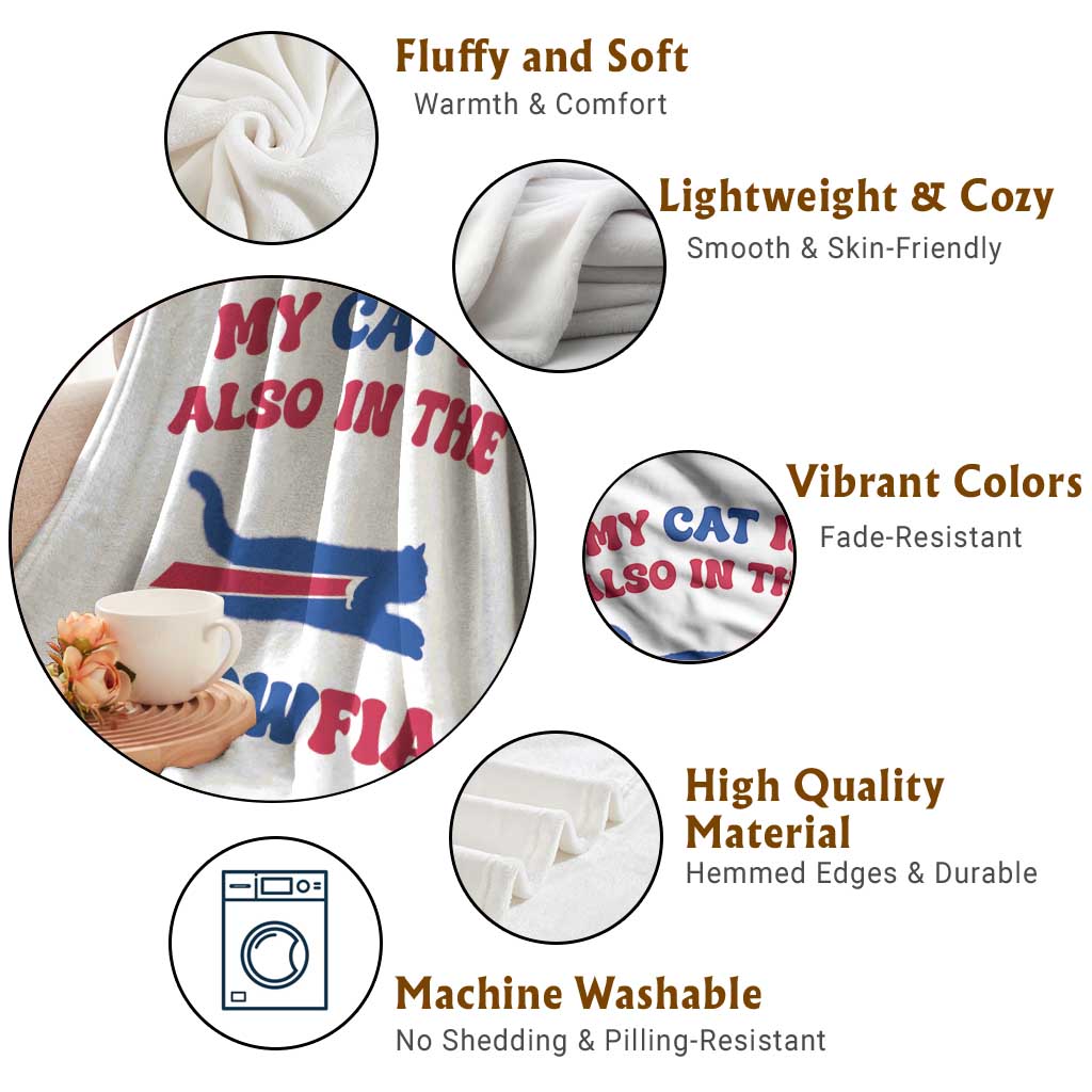 My Cat Is Also In The Meowfia Throw Blanket Cat Dad Football Lover Mafia Fan TS10 Print Your Wear