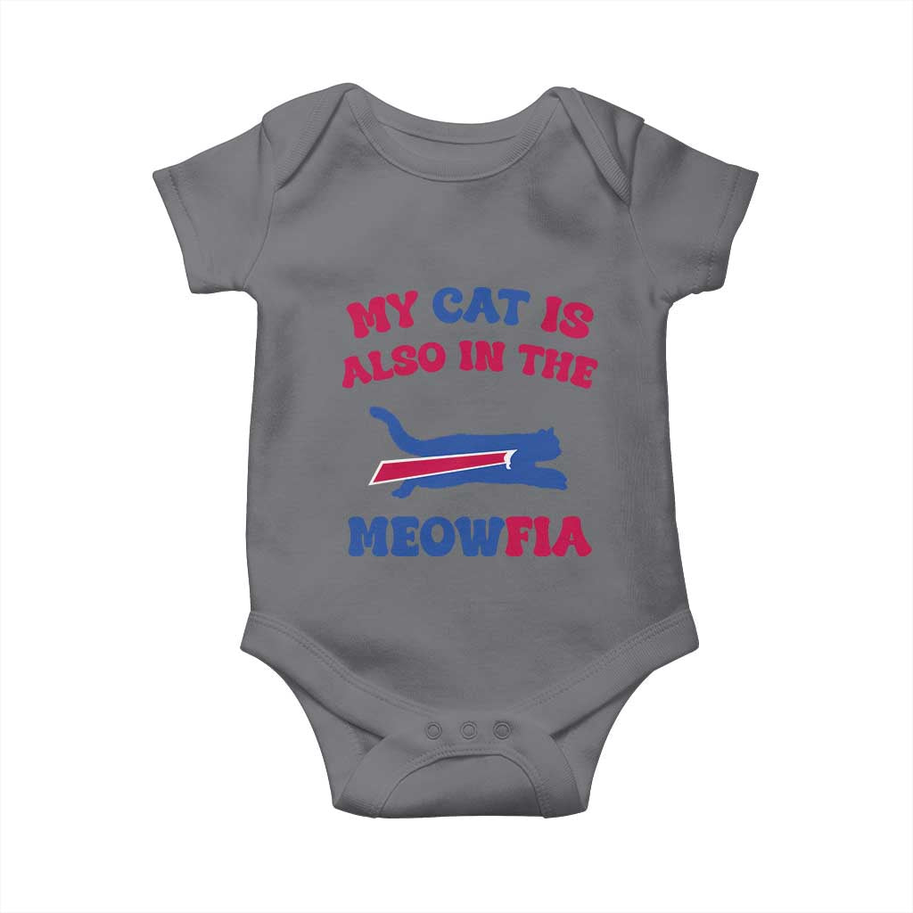 My Cat Is Also In The Meowfia Baby Onesie Cat Dad Football Lover Mafia Fan TS10 Charcoal Print Your Wear