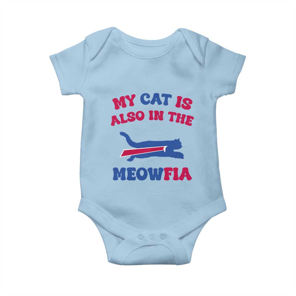 My Cat Is Also In The Meowfia Baby Onesie Cat Dad Football Lover Mafia Fan TS10 Light Blue Print Your Wear