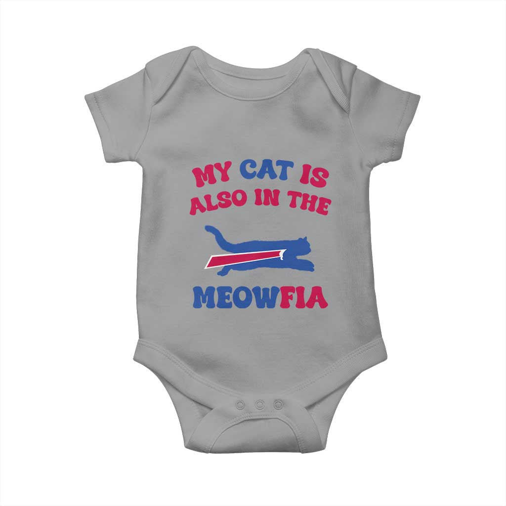 My Cat Is Also In The Meowfia Baby Onesie Cat Dad Football Lover Mafia Fan TS10 Sport Gray Print Your Wear