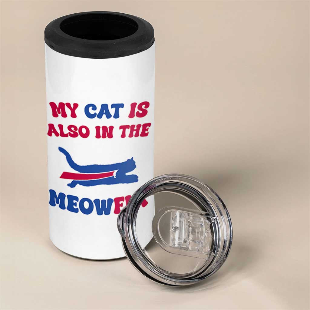My Cat Is Also In The Meowfia 4 in 1 Can Cooler Tumbler Cat Dad Football Lover Mafia Fan TS10 Print Your Wear