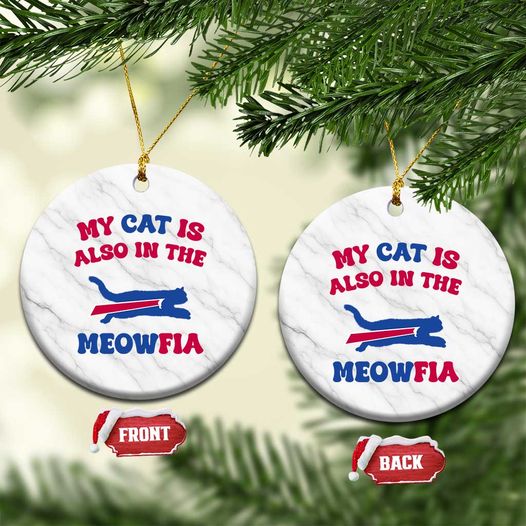 My Cat Is Also In The Meowfia Ceramic Ornament Cat Dad Football Lover Mafia Fan TS10 1pc White Marble Print Your Wear