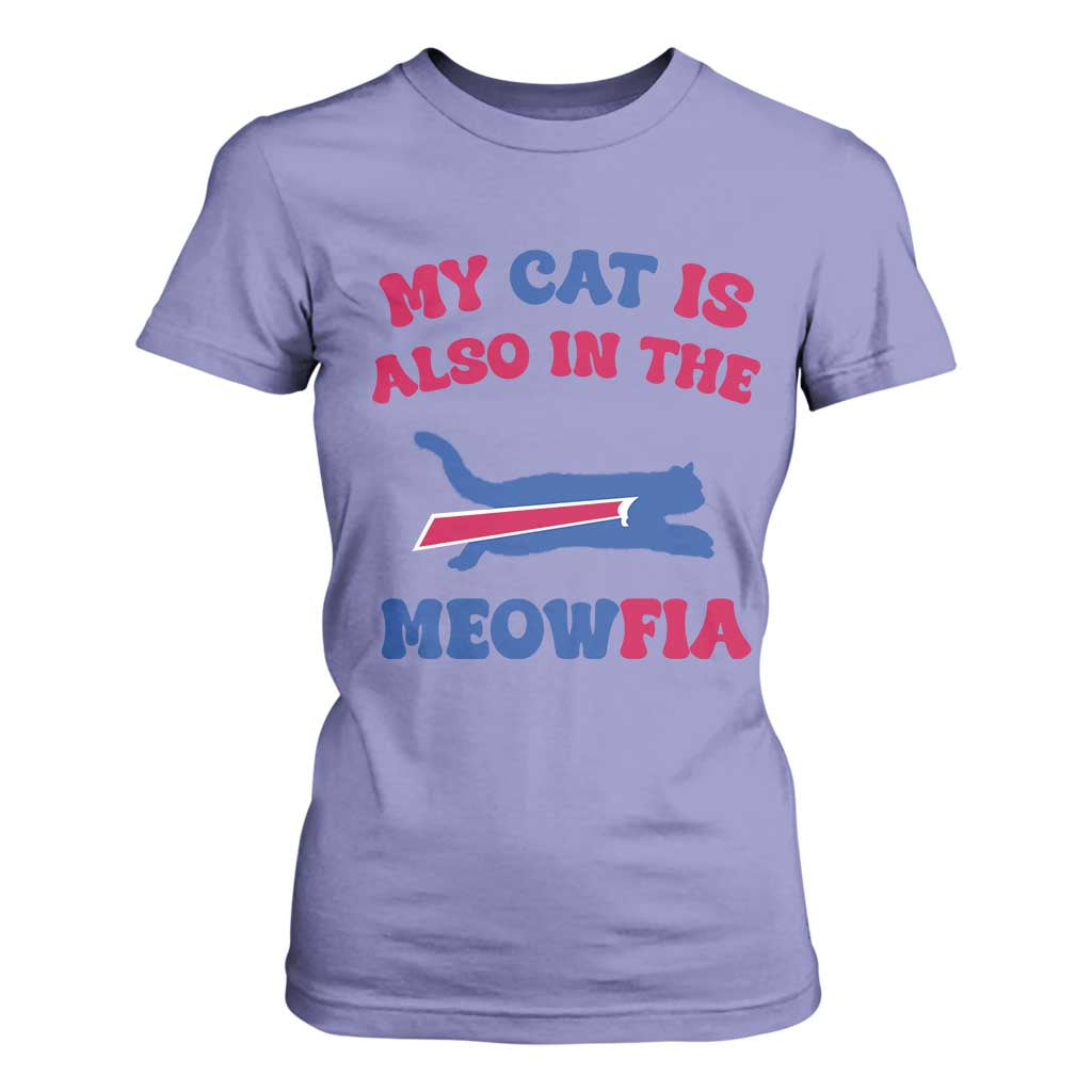 My Cat Is Also In The Meowfia T Shirt For Women Cat Dad Football Lover Mafia Fan TS10 Violet Print Your Wear