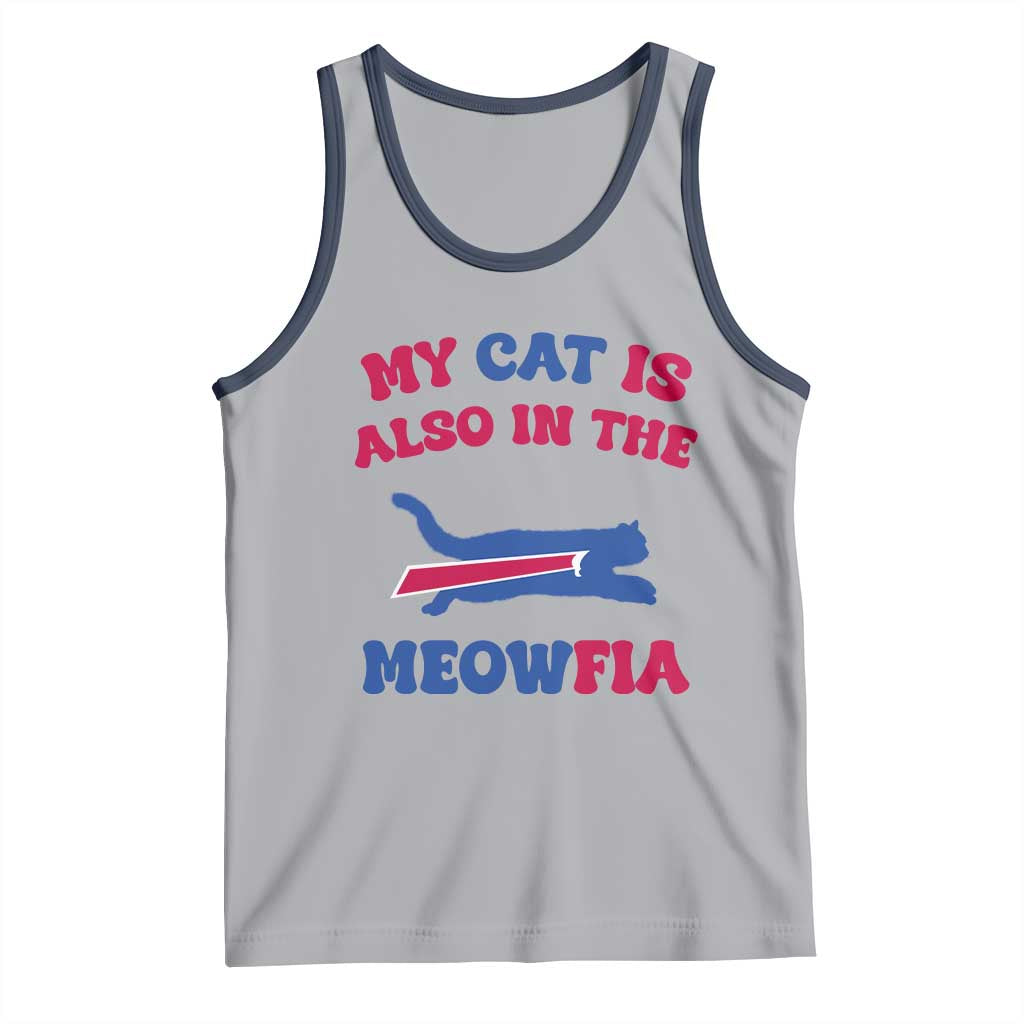 My Cat Is Also In The Meowfia Tank Top Cat Dad Football Lover Mafia Fan TS10 Athletic Heather Navy Print Your Wear
