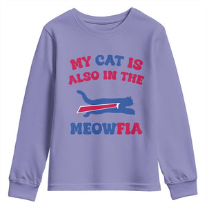 My Cat Is Also In The Meowfia Youth Sweatshirt Cat Dad Football Lover Mafia Fan TS10 Violet Print Your Wear
