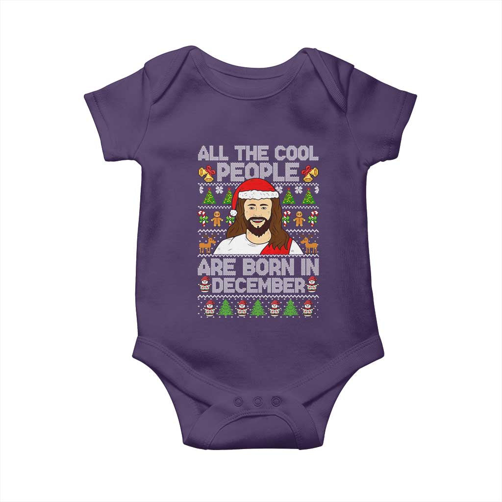 Funny Jesus Christmas December Birthday Baby Onesie Ugly Xmas TS10 Purple Print Your Wear