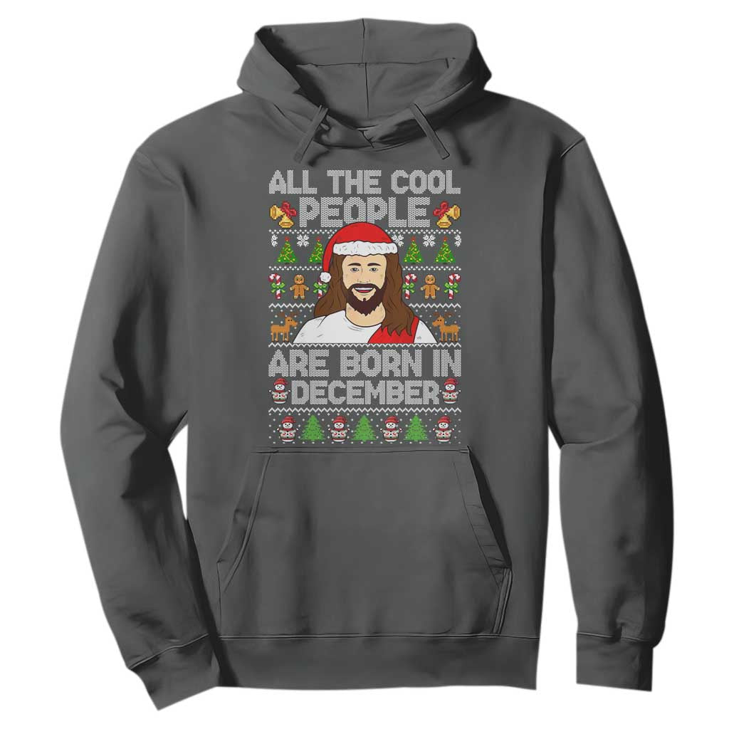 Funny Jesus Christmas December Birthday Hoodie Ugly Xmas TS10 Dark Heather Print Your Wear