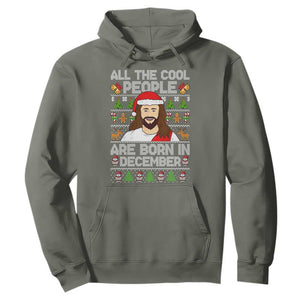 Funny Jesus Christmas December Birthday Hoodie Ugly Xmas TS10 Military Green Print Your Wear