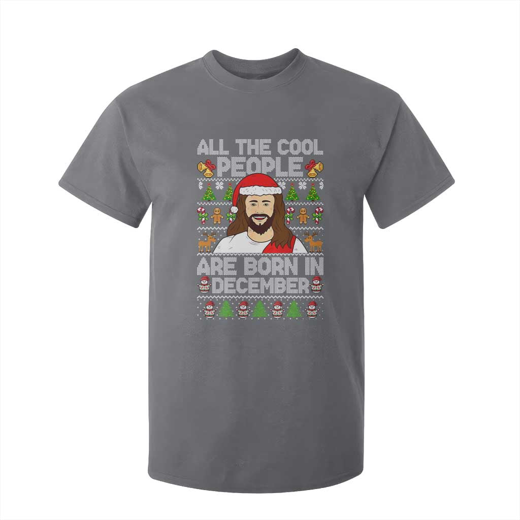 Funny Jesus Christmas December Birthday T Shirt For Kid Ugly Xmas TS10 Charcoal Print Your Wear