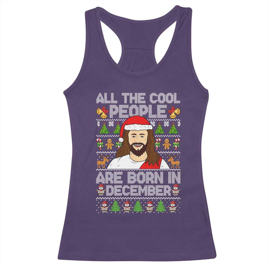 Funny Jesus Christmas December Birthday Racerback Tank Top Ugly Xmas TS10 Purple Print Your Wear